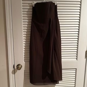 Dessy Collection beautiful brown strapless dress - Bridesmaid or Wedding Guest